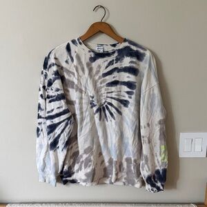 PELOTON Blue &  White Crewneck Fleece Tie-Dye Sweatshirt Size L / Athletic Wear
